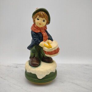 Sankyo Japan Music Box Drummer Boy Pottery Ceramic Figurine 1972 Chadwick Miller